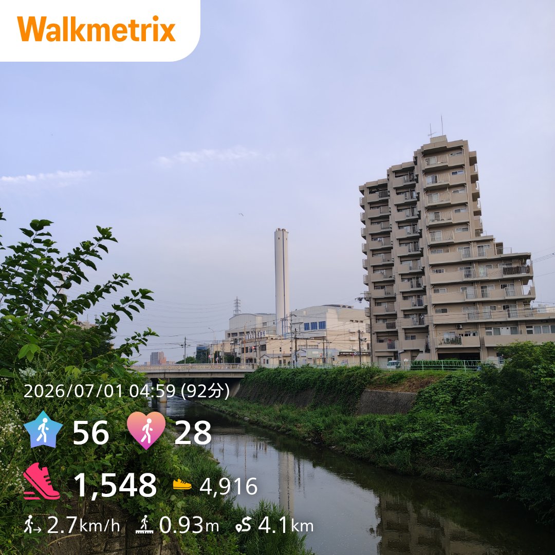 itasan23's tweet photo. おはよう
#ウォーキング
#イマソラ
#7月1日
#名古屋は晴れ
2026年も今日から後半戦 https://t.co/qnSABOTRsi