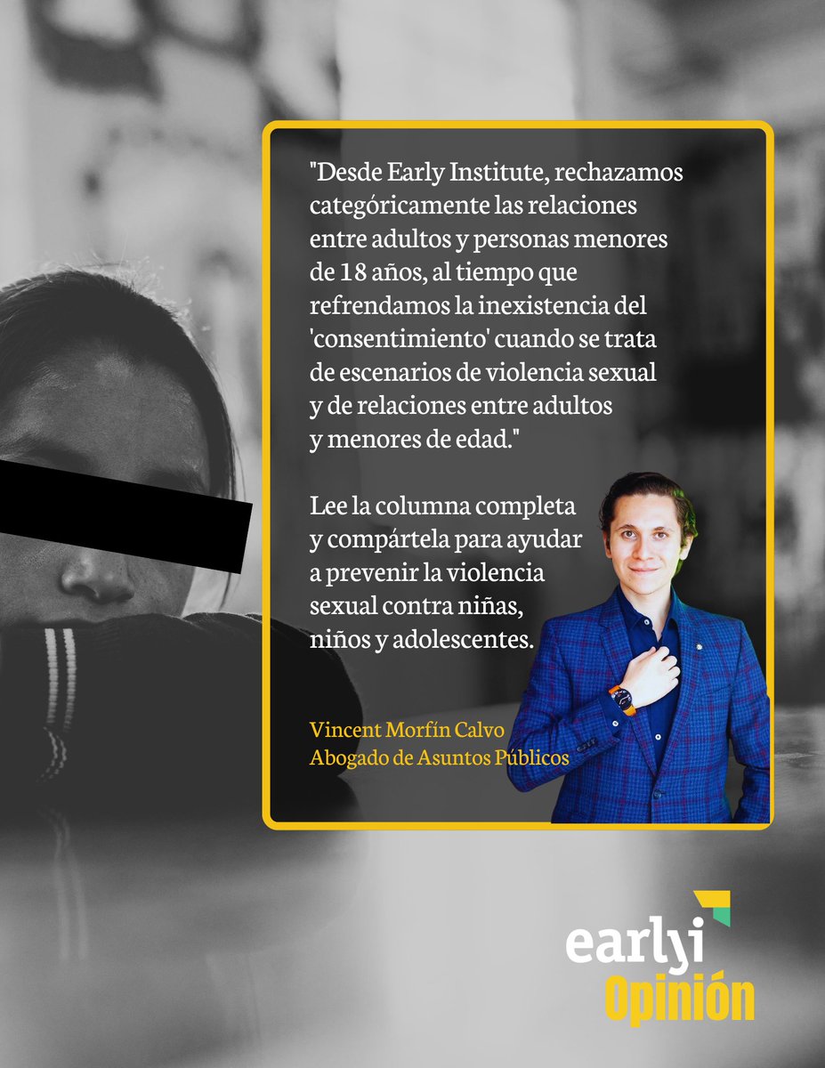 Alumbramx's tweet photo. ¿Puede existir consentimiento cuando una persona adulta mantiene una relación con una adolescente?

Más allá del caso que dio origen a esta discusión, es importante comprender por qué estas situaciones no deben entenderse como un "noviazgo", sino como una forma de violencia sexual que requiere una respuesta firme desde la sociedad y las instituciones.

En esta columna se analiza la importancia de nombrar correctamente estos hechos, fortalecer la protección de niñas, niños y adolescentes y avanzar en la prevención de la violencia sexual.
No fue noviazgo, fue violencia sexual – Early Institute

#EarlyOpinion #Columna #Noticia #AlumbraSuVida