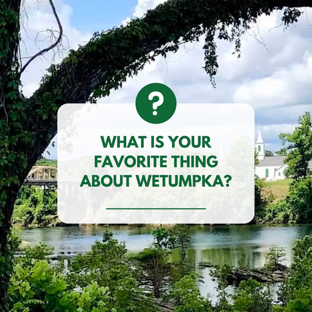 emxalerts's tweet photo. We’re proud to live and work in Wetumpka! 💚 ​​We want to hear from you! What is your favorite thing about our city? 💬 https://t.co/TUTFtUtMH7