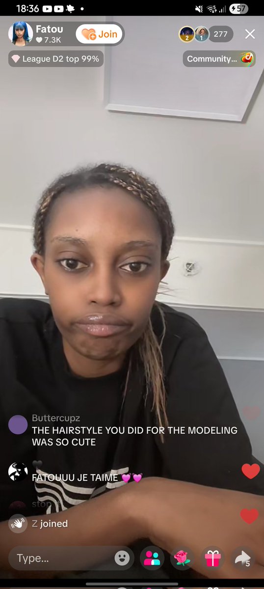 followyourarts's tweet photo. Our queen <Fatou>is live on TikTok right now, and someone asked, "What's your favorite song?", and she replied, "My favorite song isn't up yet." I'm dying aaaaaaa the comeback is close..😭😭😭😭🫶🏿🫶🏿🫶🏿🫶🏿 https://t.co/0LIJTyP9ob