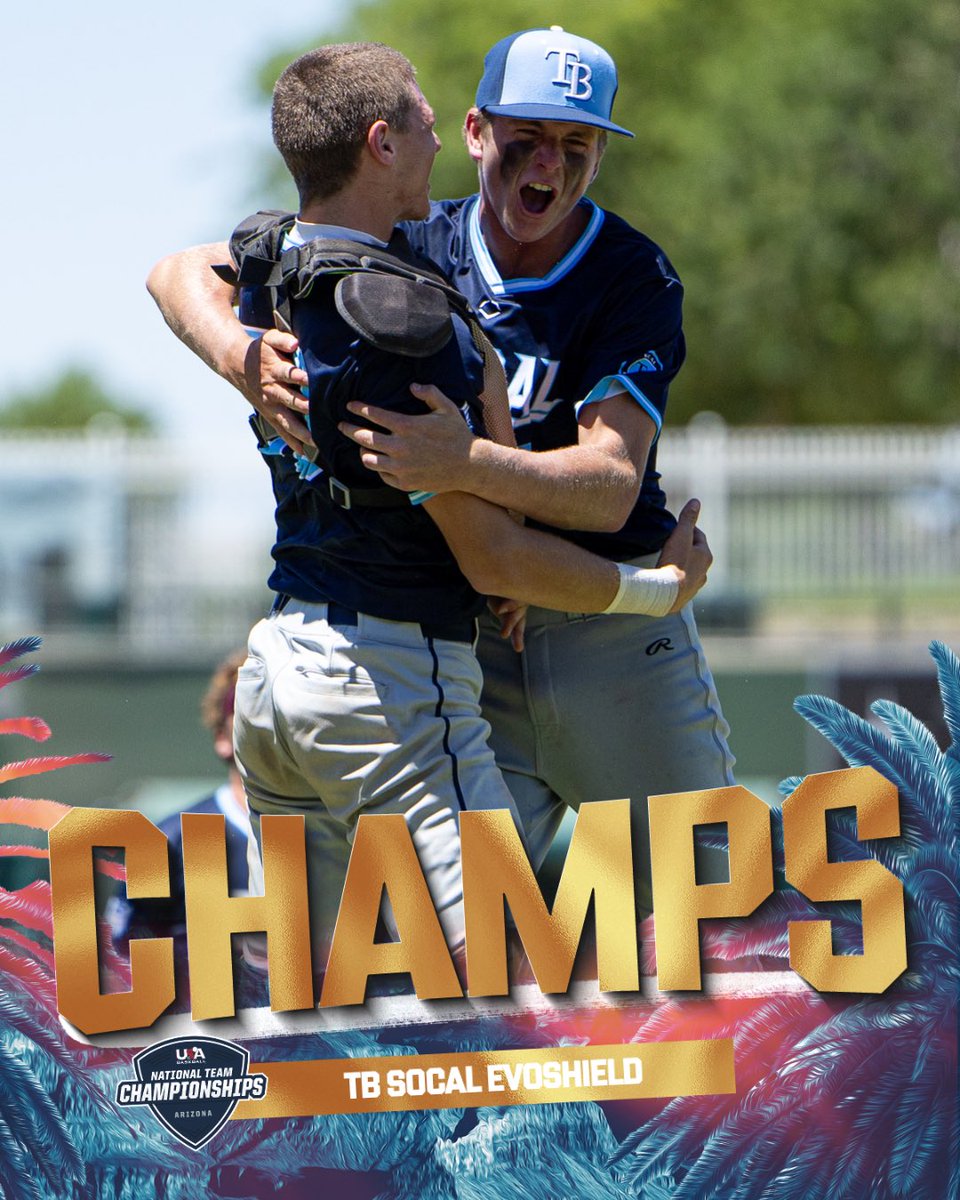 USABaseEvents's tweet photo. GLISTENING GOLD ONCE AGAIN 🥇

@TB_SoCalTeams claims back-to-back 16U titles at #ChampsAZ26 https://t.co/n1JU9jIrhv