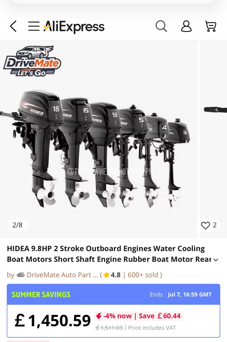 thenowherephoto's tweet photo. One of the questions I hear a lot is 

Who supplies the engines to the small boats?

Here is a compilation of of the boats I’ve captured with the motors in the shots 

Seems to be a few brands

Mercury 
Parsun 
Aiqidi 
Hideo

But all can be found on Ali Express

It cant surely be this easy?