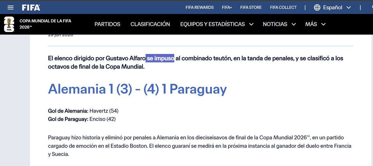 ok_ando's tweet photo. @Elprofr2 @ortigoza_guido @GabrielDJ @giraltpablo Para FIFA Paraguay se impuso a Alemania. https://t.co/fTTWWJRWze