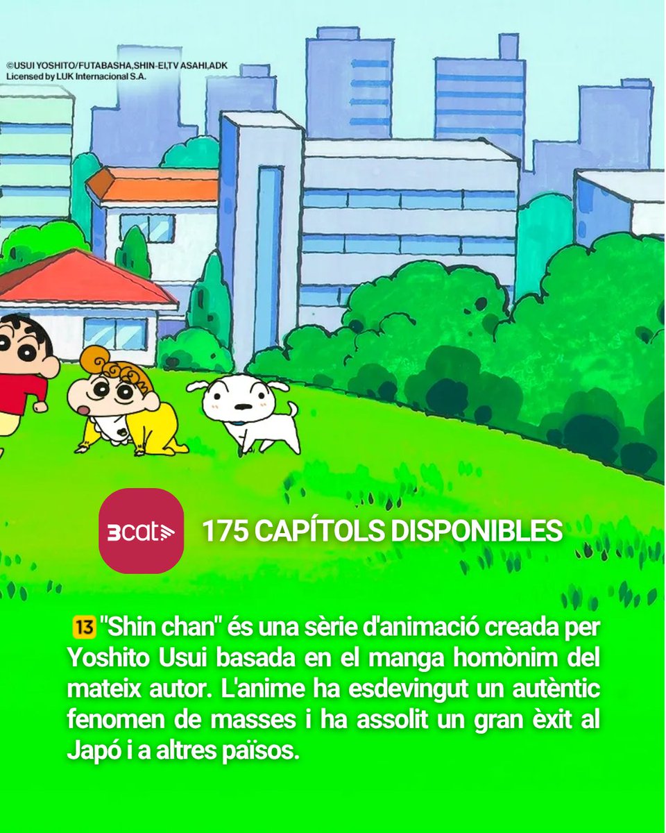 samfaina_visual's tweet photo. "CULEEEEET, CULEEEEET!"

La sèrie "Shin Chan" torna a estar disponible amb @doblatgecatala a la plataforma @som3cat.

175 episodis on el nen més entremaliat de Kasukabe farà anar de cul a la seva família i a tots els seus amics.
https://t.co/CaXFSlBeS9 https://t.co/jYAjKvK8bT