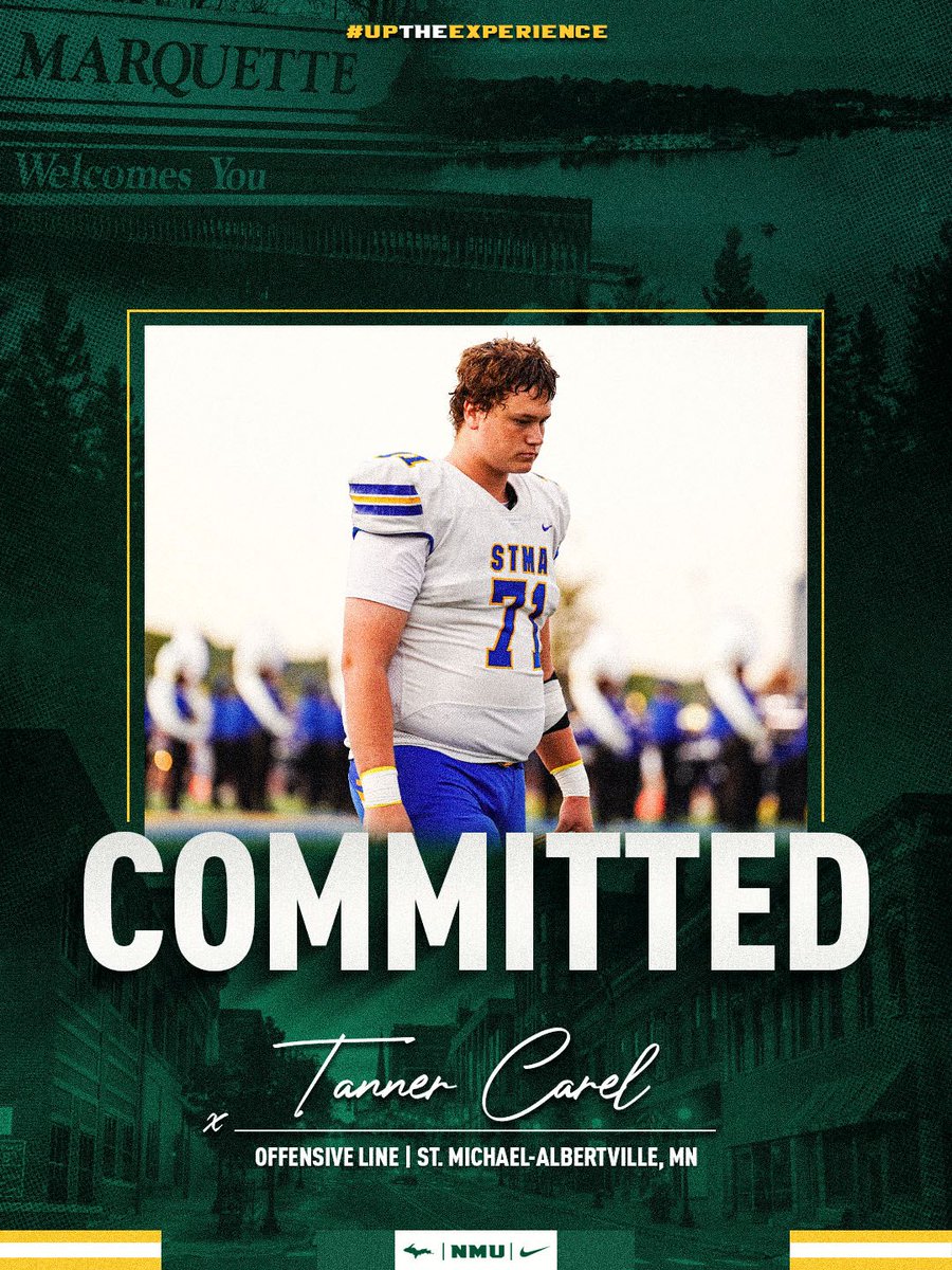 TannerCarel27's tweet photo. Committed!!
@NMU_Football 
@CoachBoom26 
@CoachMetkler 
@StmaFB https://t.co/ZtcsF4LqEA