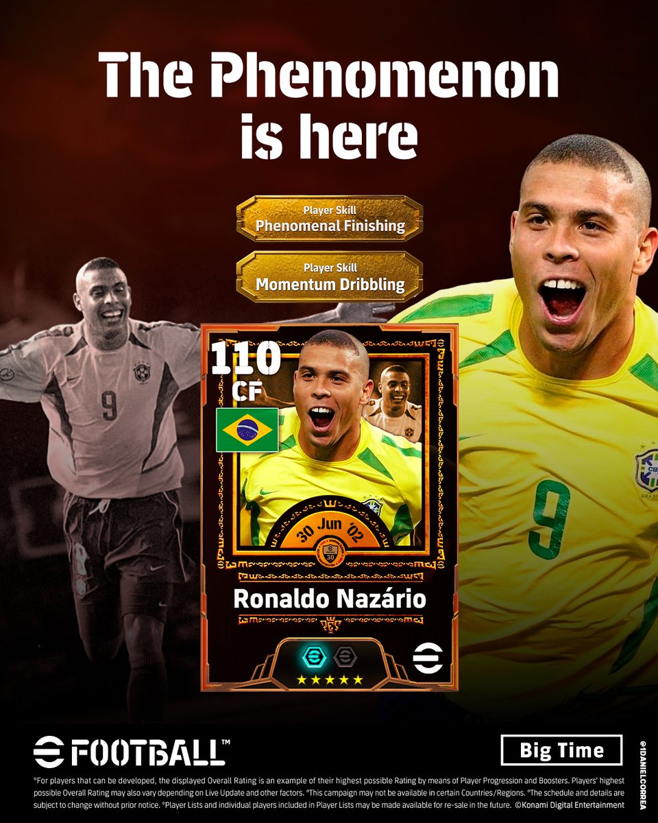 1danielcorrea's tweet photo. The Phenomenon in here!🏆

Can you imagine Ronaldo Nazário R9 Classic Big Time?🇧🇷

#conceptart #efootball https://t.co/dMNE0y75gv