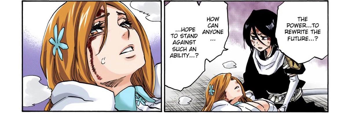 KnuckleCracks's tweet photo. @Ellerie_you @avemight I dunno what manga they were reading. When Rukia was told Yhwach’s power she had no idea what to do. How they came to the conclusion that she was this perfect counter to the Almighty is beyond me. https://t.co/LHt7ymaGVw