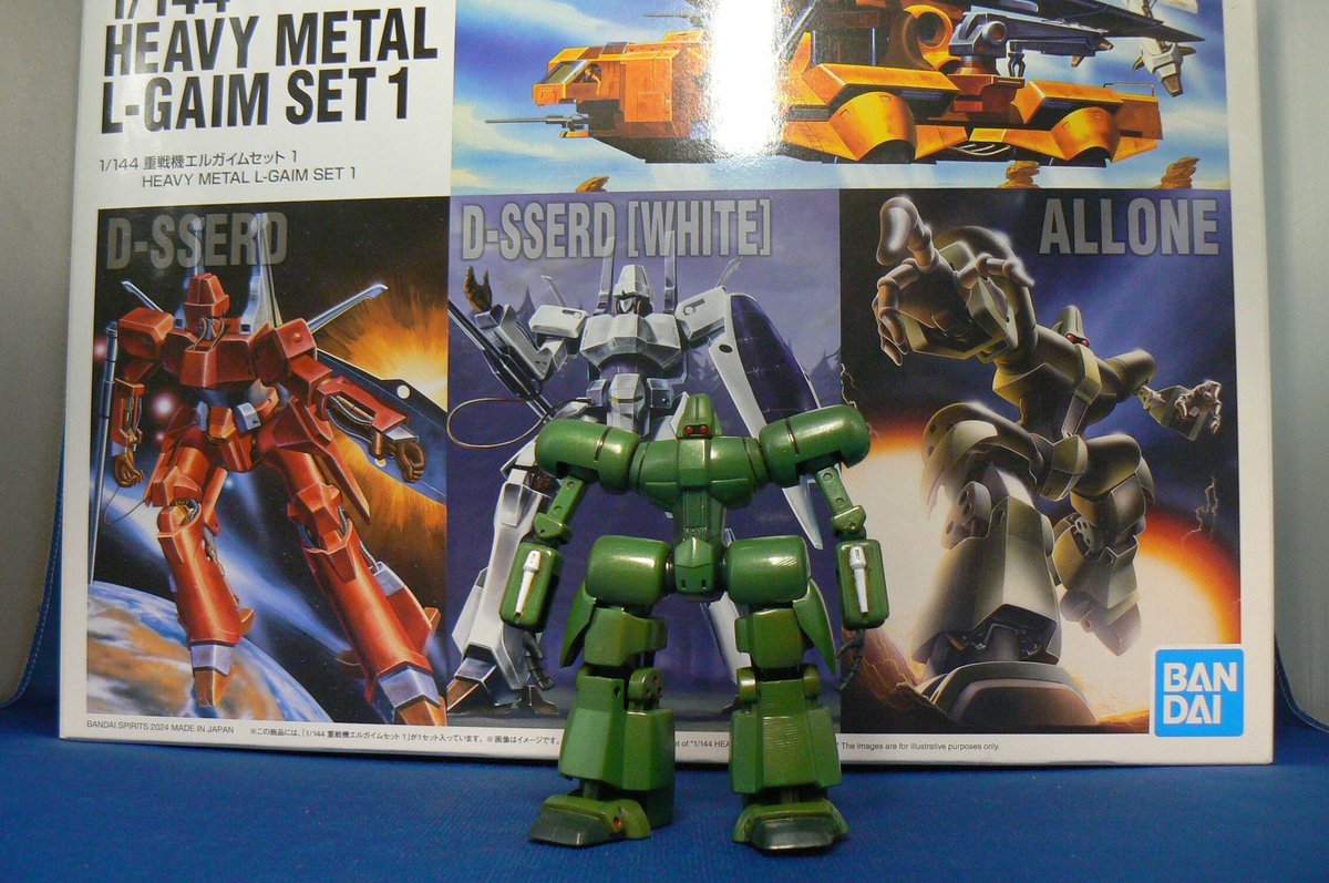katsunoyabou's tweet photo. 重戦機エルガイムセット１ 1/144アローン完成！
 頭部にHアイズ使用、後ろ腰部にバーニアを追加。
次は、ディザードを作っていきます。
#ツマツク2026
#ツマツク2026完成 https://t.co/lyUKz6K1QT
