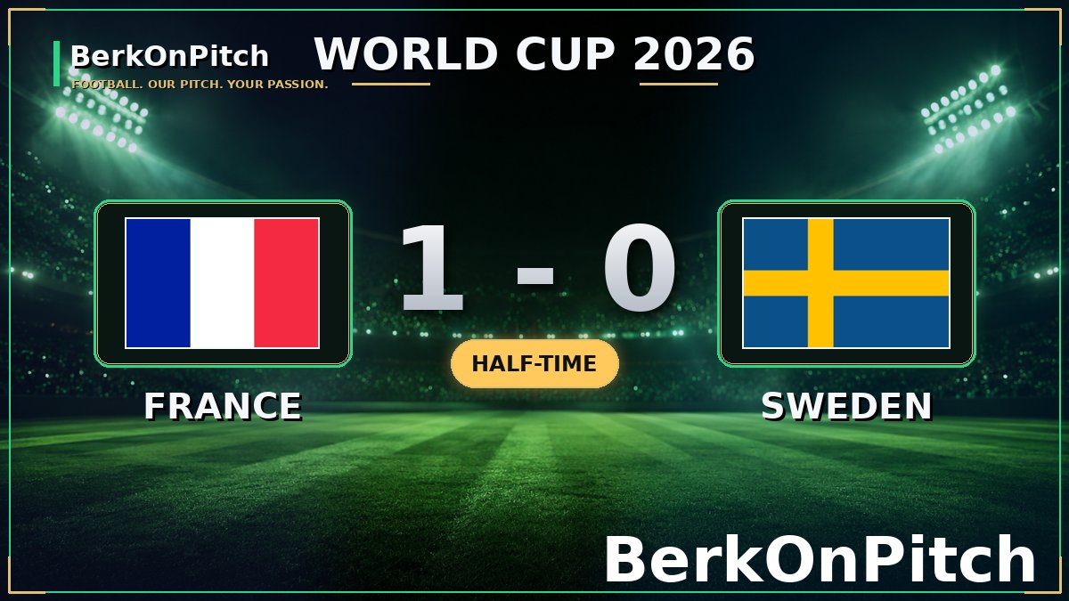onurftbl's tweet photo. HALF-TIME. France 1-0 Sweden. #WorldCup2026 #FRANCESWE https://t.co/wQ6jkoYlRs