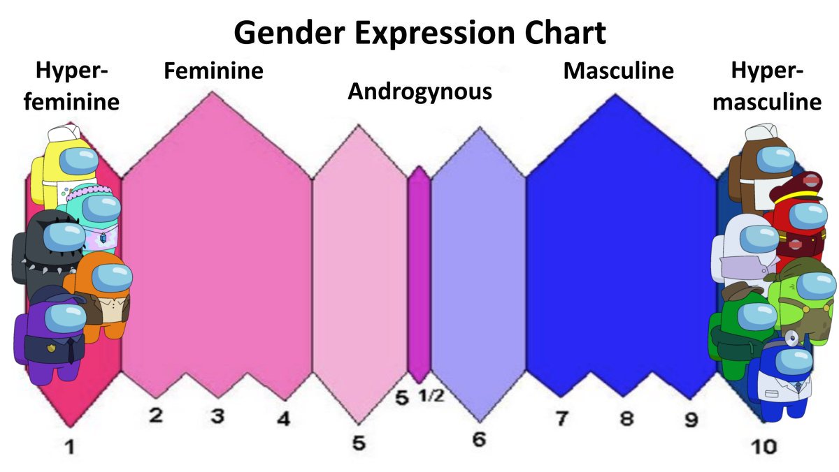 BonelessBugle's tweet photo. my totally legit among us gender expression chart https://t.co/jY4dOVCk1v