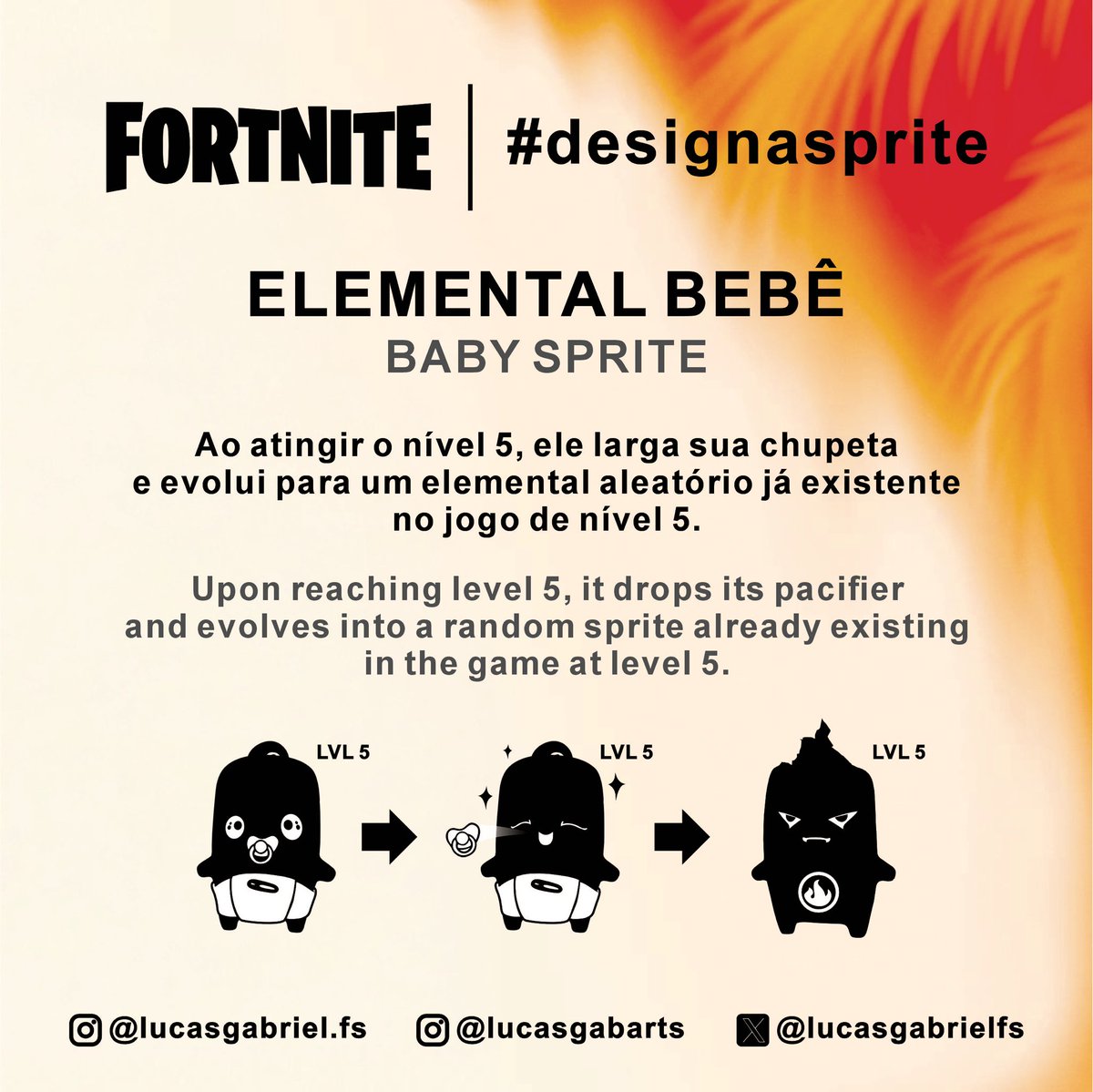 LucasGabrielFS's tweet photo. Apresentando minha primeira inscrição para o concurso #DesignASprite do Fortnite!

Conheçam o Elemental Bebê!

#Fortnite #FortniteArt https://t.co/v0211ixCIK