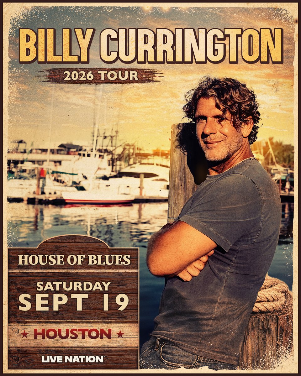 HOBHouston's tweet photo. ON SALE NOW! 🎸 Billy Currington at House of Blues Houston on Saturday, September 19th. 🌊

🎟️ https://t.co/QaxD2c3bP6 https://t.co/TPUGT2dq2S