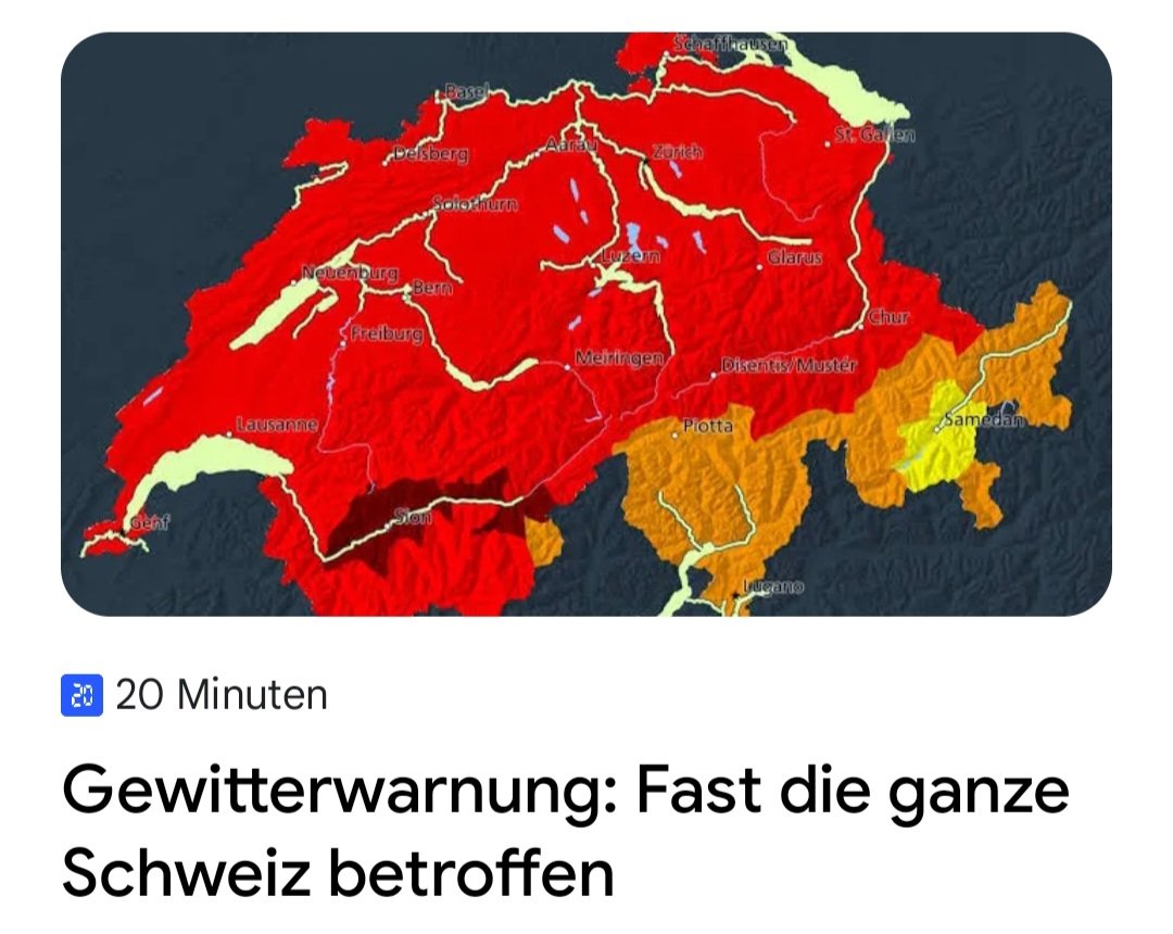 awakenwithpete's tweet photo. Die Schweiz als Land ist jetzt auch BETROFFEN. Und müssten Gewitter nicht eher Schwarz eingefärbt sein? 🤡 https://t.co/cs6rdad7KA