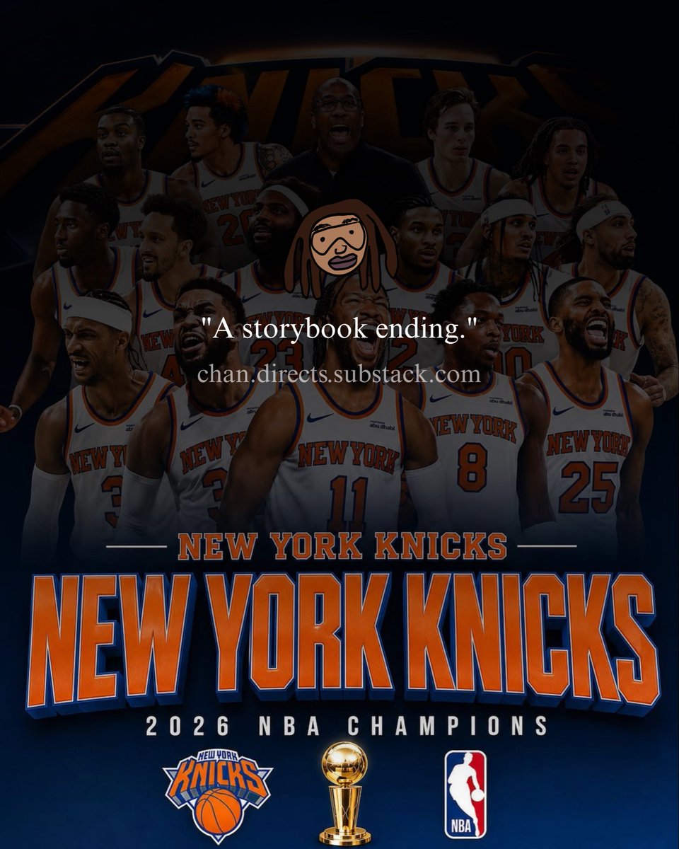 chandonae's tweet photo. I saw a kid hugging his dad.

That’s what the Knicks championship was really about.

54 years. One hug. A storybook ending.

Wanted this out by Father’s Day, but better late than 
never.

The new essay is live. Link in bio. https://t.co/zNOJk7yKKb