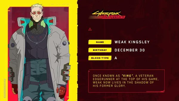 animeupdates's tweet photo. 'CYBERPUNK EDGERUNNERS 2' Japanese &amp; English Main Voice Cast have been announced!

Japanese/English Voice Actors:
- Roman Carax: Momoka Terasawa/Valeria Rodriguez 
- Talia Yang:
Akari Kitō/Kimoy Lee
- D:
Kōki Uchiyama/Nazeeh Tarsha
- Weak Kingsley:
Kentarō Tone/Clancy Brown https://t.co/fpuYFcBXZn