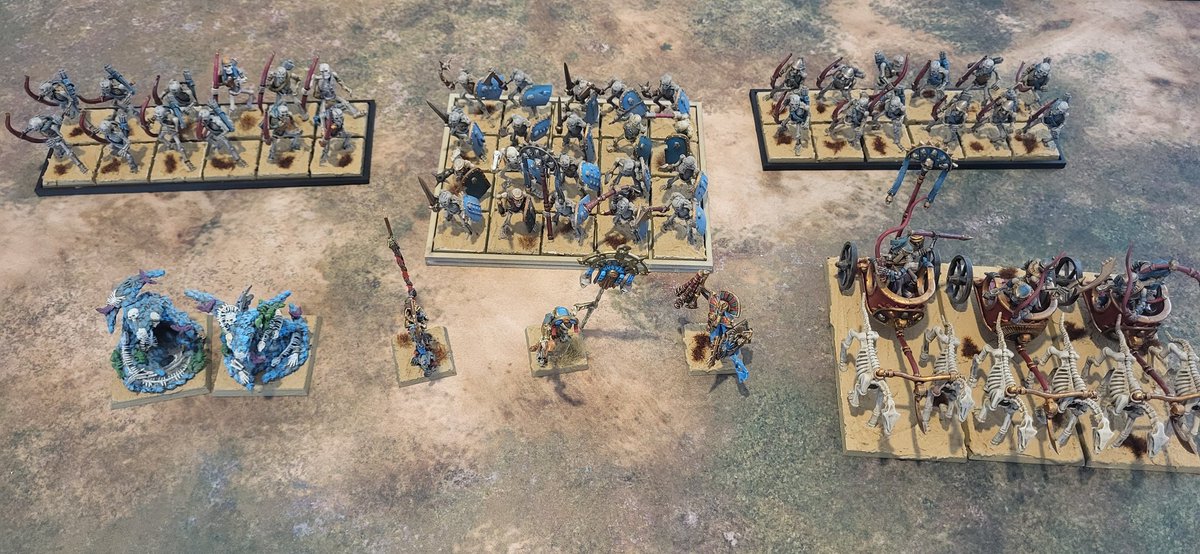 TGrudges's tweet photo. I'm finally recording battle reports again after a lengthy delay due to the move!
Playing Tomb Kings first because I like the army :)
Fun fact these chariots I got sent ages ago and never used them so finally gonna use them!
#adwip #theoldworld #WarhammerCommunity https://t.co/4Y1tJAUcCv