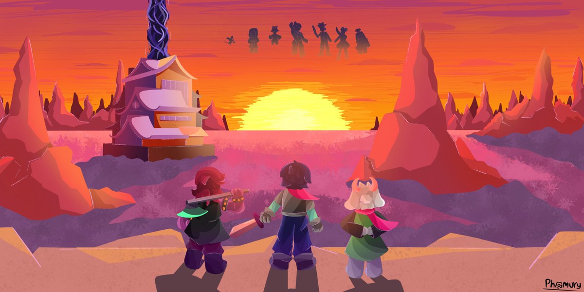 Phoebe5435's tweet photo. Sunset of 7 Suns. 
CHAPTER 5 SPOILERS 
// 
#deltarune #deltarunespoilers #deltarunechapter5 #deltarunespoilers #fanartㅤㅤㅤㅤ https://t.co/o9JhMryTis