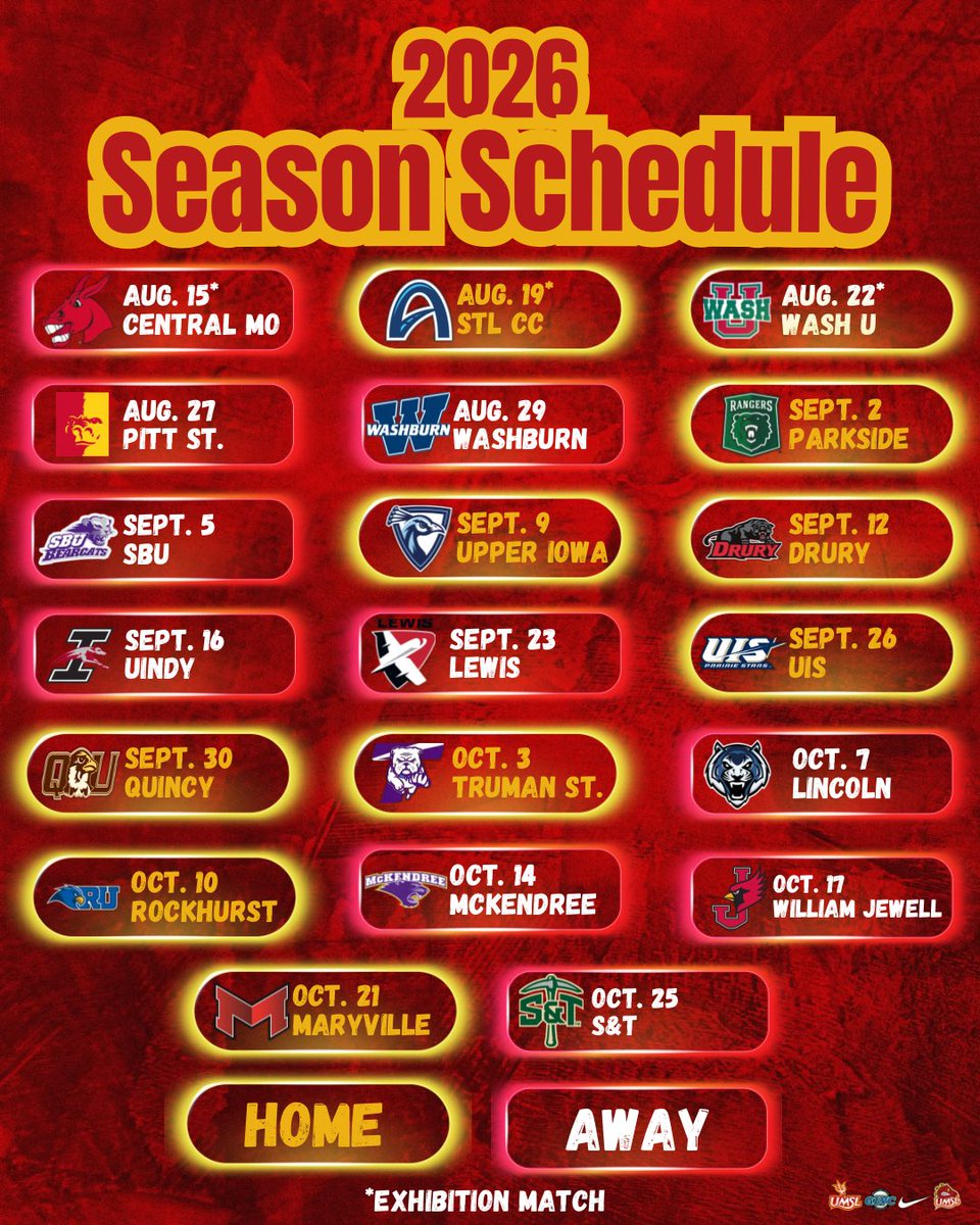 UMSLWSOC's tweet photo. Presenting our Fall 2026 Schedule (without artistic liberties this time) 

#FearTheTriton https://t.co/Qbi6HqB9V5