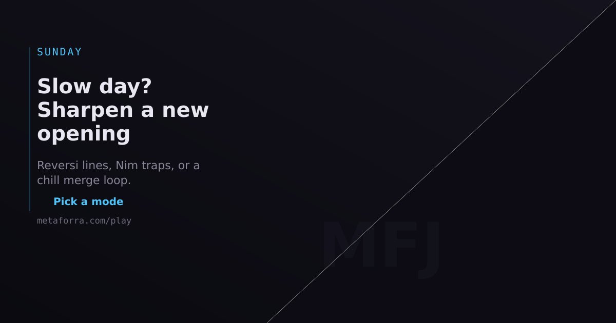 metaforra_com's tweet photo. Myth: Web games can’t have real depth.
Fact: You need one clean surface and a sharp loop.

Slow day? Sharpen a new opening
https://t.co/lhkR8kl60c

#SundayGaming #Relax #Games

@solana @pythnetwork https://t.co/GbABjKqJwE