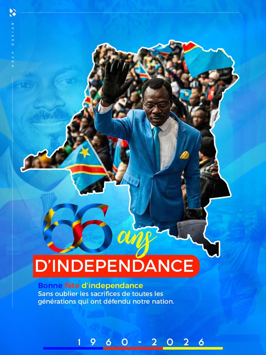 JumbaDrc's tweet photo. HAPPY INDEPENDENCE DAY 🇨🇩 
6️⃣6️⃣ YEARS https://t.co/gHUX0GOthE