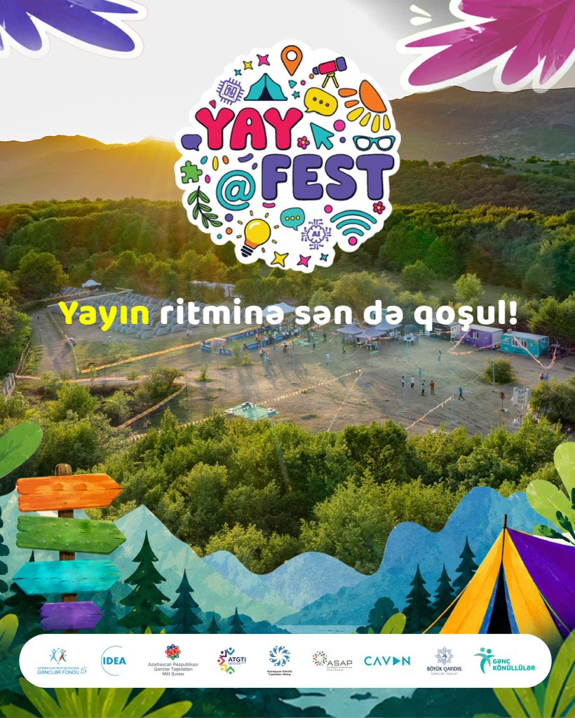 Youthfund_Az's tweet photo. 🤩 Yayın ritminə qoşulmağın əsl vaxtıdır! Həyəcanla gözlədiyiniz Yay Fest 2026 üçün qeydiyyat açıqdır!
🔗https://t.co/hoo6uvOhLj ilə qeydiyyatdan keç və yayın ritmi səninlə döyünsün!
#YayFest #AzGF https://t.co/aHOtTUKgFW