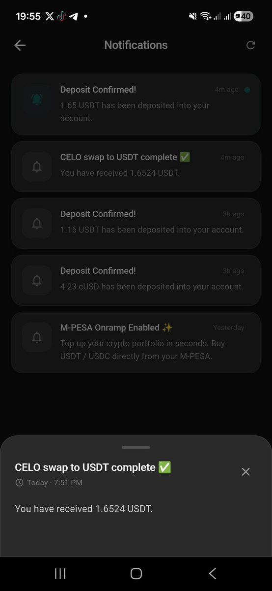 Farbeand's tweet photo. Thought I'd lost my funds after depositing CELO instead of cUSDT on @PretiumApp. 😅 With guidance from @Kodakjagaban and the AI assistant, I was able to swap my CELO to USDT and recover my funds successfully! 🙌
Reminder always double check.
#Pretium #CELO #USDT #Crypto #Web3 https://t.co/P3qD5EobY4