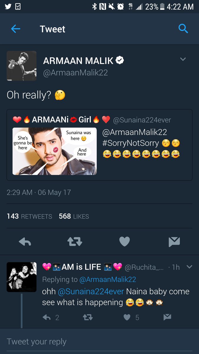 Sunaina224ever's tweet photo. So many screenshots of very flirty 🤫 and thoughtful msgs. @ArmaanMalik22 has appreciated us fans individually in his special ways. He accepts me as is and we have a good laugh about it; so does his fans. It's these joyous moments I will always look back on and smile! 🥰 #AMJoy https://t.co/6xl0Ew5C1r