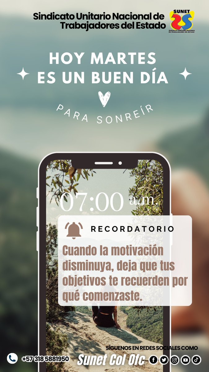 sunetcolofc's tweet photo. │🔴 SUNET, Mensaje del Día  🔴│

Cuando la motivación disminuya, deja que tus objetivos te recuerden por qué comenzaste.
👉 Guarda esta publicación para cuando necesites inspiración.
Con el apoyo de  : @GermanSUNET

#SUNETsusinsicatoestatal https://t.co/ffXjDLnAYW