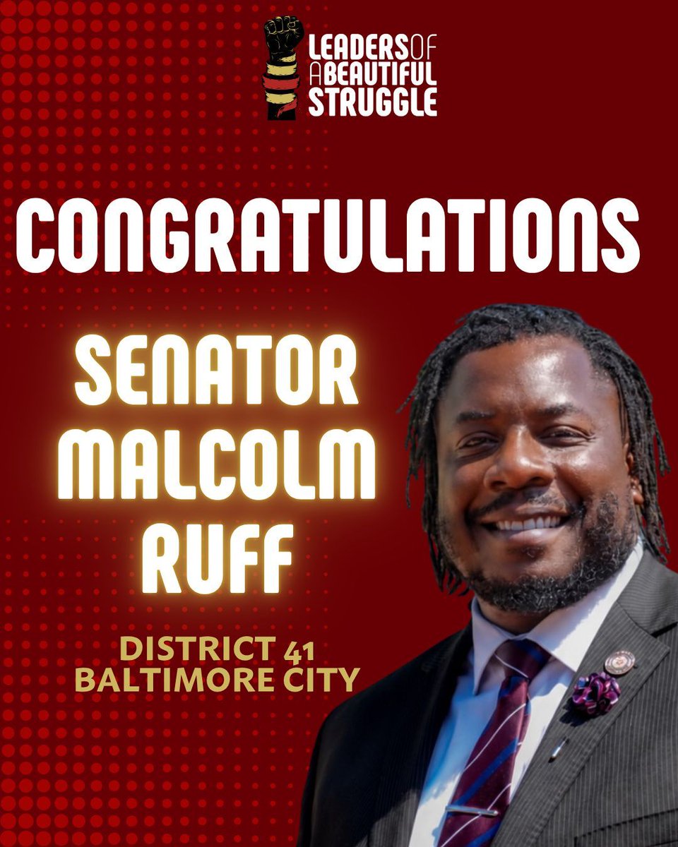 LBSBaltimore's tweet photo. Senator Malcolm Ruff winning this race in the 41st district means a step toward putting representatives in place that will help alongside LBS carry out agendas that will advance the interest of the Black community. We look forward to continuing the work with Senator Malcolm Ruff. https://t.co/8E6o0coNKb