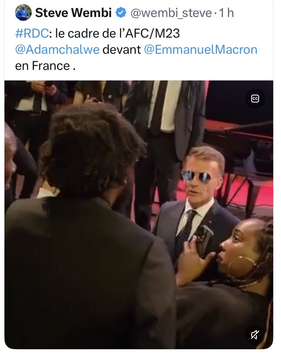 JF_LE_DRIAN's tweet photo. Décidément, l’État français persiste à faire honte à la France et à l’avilir, comme l’avait fait en son temps le délinquant multirécidiviste (dont nous espérons qu'il retournera en prison), Nicolas Sarkozy en torpillant l’enquête du juge Bruguière sur l’attentat très probablement perpétré par le FPR, ayant couté la vie au Président Habyarimana et à trois membres d'équipage français.

Cette fois, les services de l’État français ont laissé — par négligence, incompétence ou, plus grave, par complaisance calculée — un cadre d’un mouvement accusé de crimes de guerre massifs et de crimes contre l’humanité s’infiltrer dans un congrès international. 

Le scandale, et l’ironie sordide, est que cet événement n’était autre que le 9e Congrès mondial contre la peine de mort, organisé à Paris.

Voir Adam Chalwe, cadre dirigeant de l’AFC/M23 — groupe armé proxy rwandais tristement célèbre pour ses recrutements forcés d’enfants et d’adultes, ses tortures systématiques, ses exécutions sommaires et ses massacres de civils (notamment hutus) — déambuler dans ce congrès et approcher Emmanuel Macron relève de la provocation obscène.

Des rapports de l’ONU, de Human Rights Watch et d’Amnesty International documentent depuis des années les atrocités commises par le M23/AFC/RWANDA : massacres de civils, viols systématiques, enlèvements, déplacements forcés de populations et crimes contre l’humanité.

La vidéo, relayée avec fierté par les propagandistes de Kigali et son petit télégraphiste, montre clairement ce Chalwe s’approchant de la zone où se trouvait Macron, avec des interactions visibles (poignée de main ou discussion) au milieu d’autres participants.

Finalement, si demain des talibans venaient serrer la main d’Emmanuel Macron et lui parler à l'occasion d’un congrès mondial sur les droits des femmes, cela n'étonnerait plus personne.

La déliquescence morale et diplomatique de l’État "français" n’a décidément plus de limites.