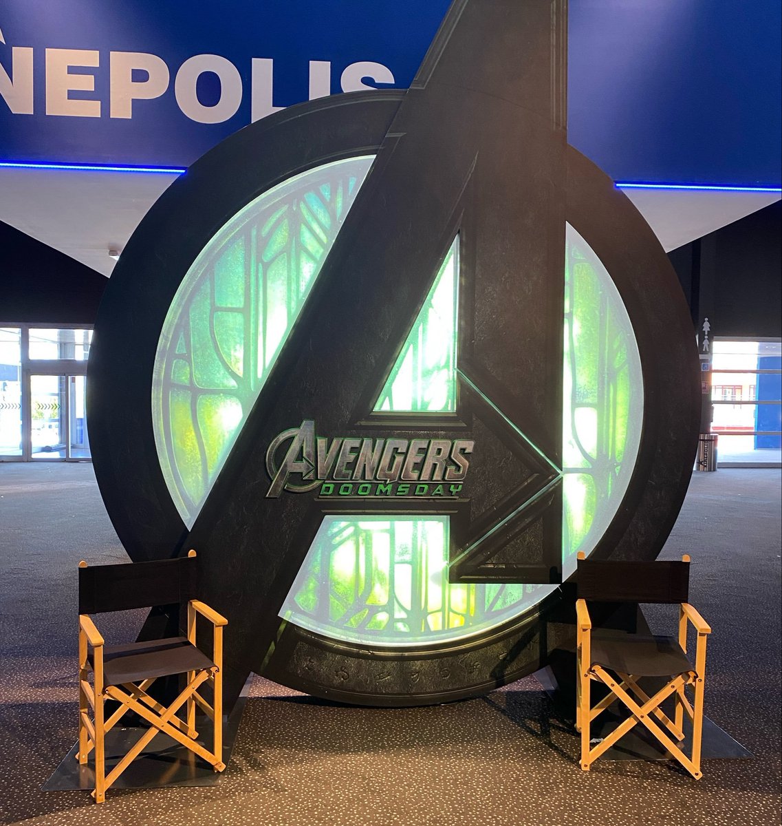 marvel_updat3s's tweet photo. First look at a theater standee for ‘AVENGERS: DOOMSDAY’ https://t.co/xVJSfDvpZB