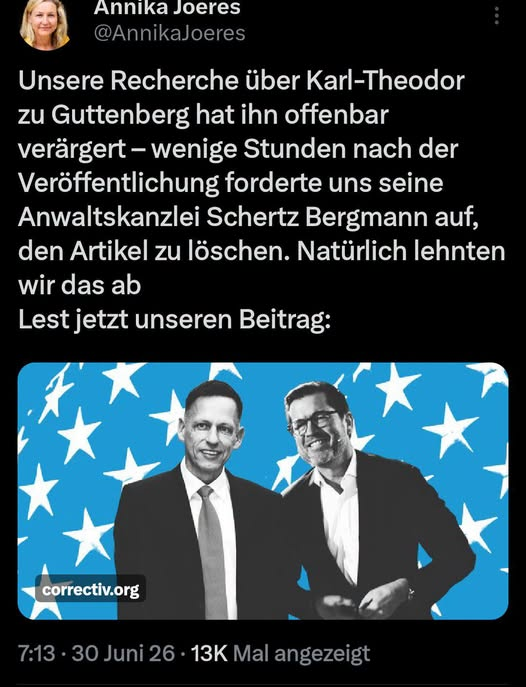 RealFruitts's tweet photo. Der nächste rechts-konservative der versucht die Berichterstattung über ihn zu canceln..
Da sag ich mal: liken, kommentieren und teilen -  damit es den Algorithmus belebt und letztendlich auch wirklich jeder mitbekommt.
https://t.co/E7vC59pZex https://t.co/r56AhqkxzZ