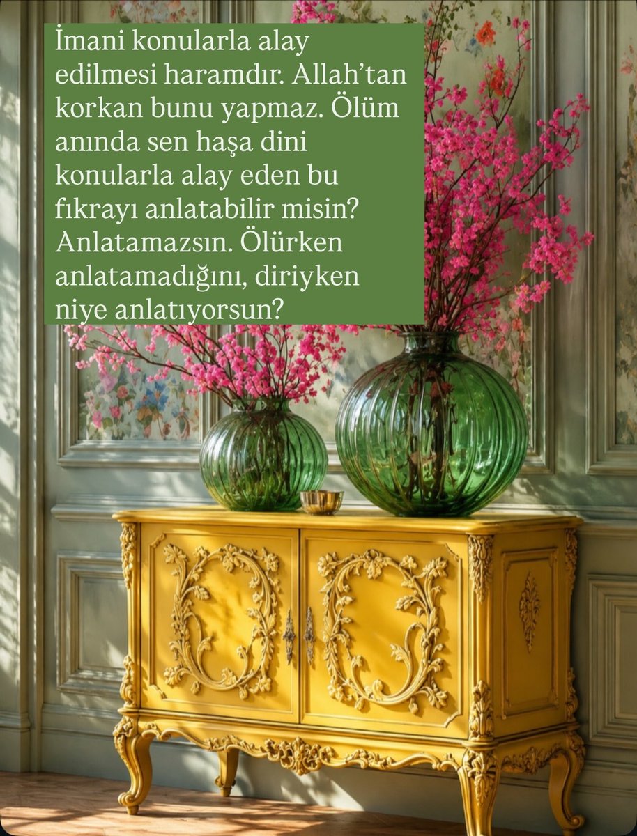 sonsuzsevgi56's tweet photo. İmani konularla alay edilmesi haramdır. Allah’tan korkan bunu yapmaz. Ölüm anında sen haşa dini konularla alay eden bu fıkrayı anlatabilir misin? Anlatamazsın. Ölürken anlatamadığını, diriyken niye anlatıyorsun?

#HayırlıAkşamlar #salı https://t.co/RtONc6DUcK