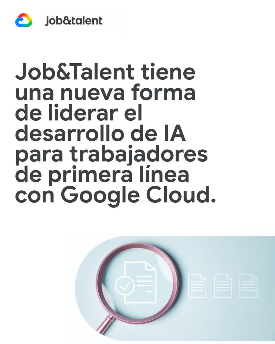 GoogleCloud_ES's tweet photo. @ODILO_ES @Fundacion_ONCE 👷💧 Innovación para las personas y el planeta:

🔹 @jobandtalent_hq lidera el desarrollo de Inteligencia Artificial para empoderar a los trabajadores de primera línea.
🔹 @QatiumHQ optimiza la gestión de recursos para ahorrar agua y energía a millones de personas. https://t.co/neYOEWn9Wp