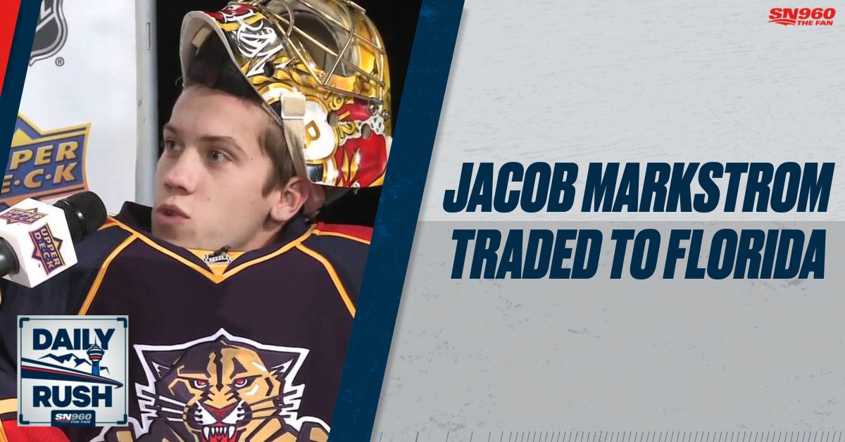 Sportsnet960's tweet photo. 📲ON DEMAND: Daily Rush w/ @shanvirjee &amp; @connorgronsdahl:

🔁 Jacob Markstrom traded to the Florida Panthers!

🔊 https://t.co/RuV0t3OL7i https://t.co/KEqZ02noZO
