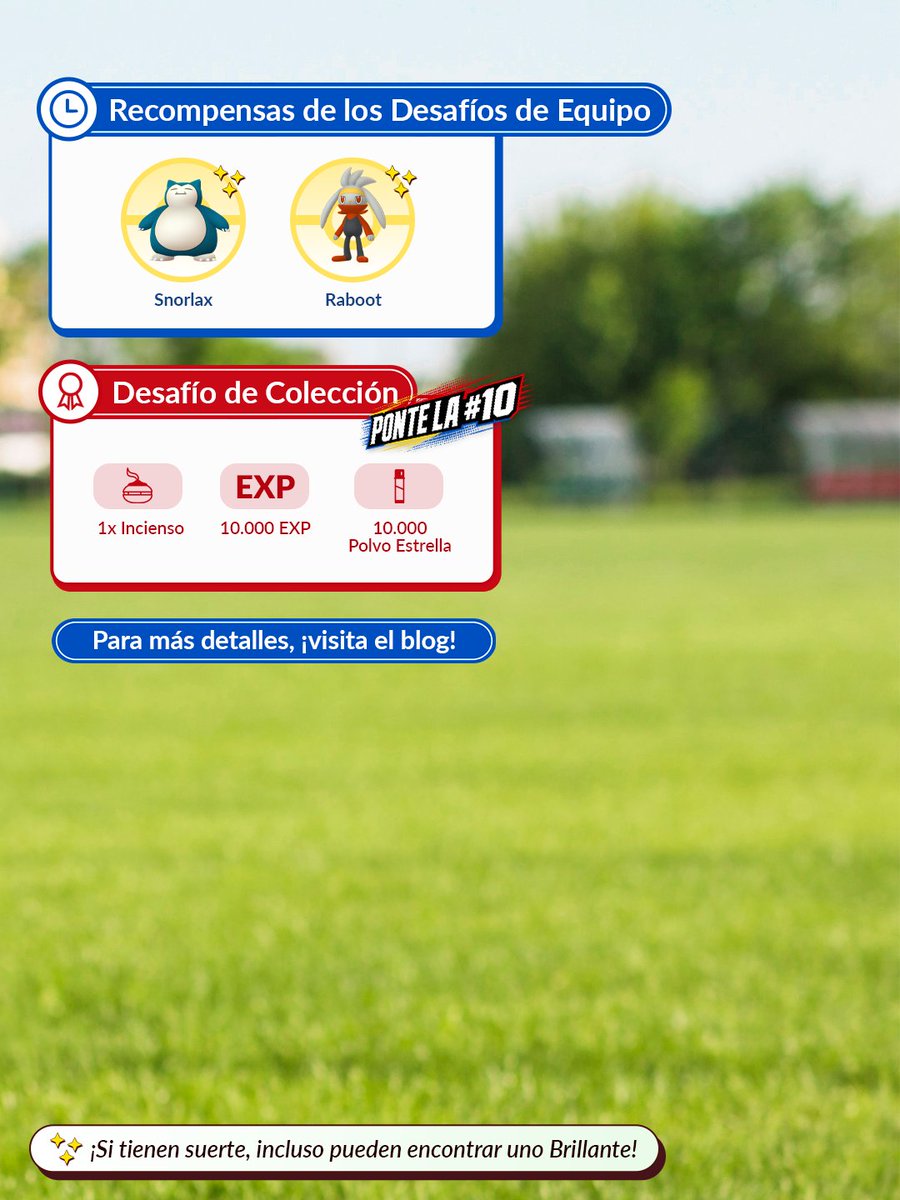 PokemonGoAppLA's tweet photo. ¡Ya va a sonar el silbato, Entrenadores! ¿Están listos? 👀
El Evento Ponte la #10 estará disponible del 30 de Junio a las 10:00 al 10 de Julio a las 10:00, hora local. 🙌

https://t.co/3sIBVeXZkX https://t.co/vYQAZ5PIrJ