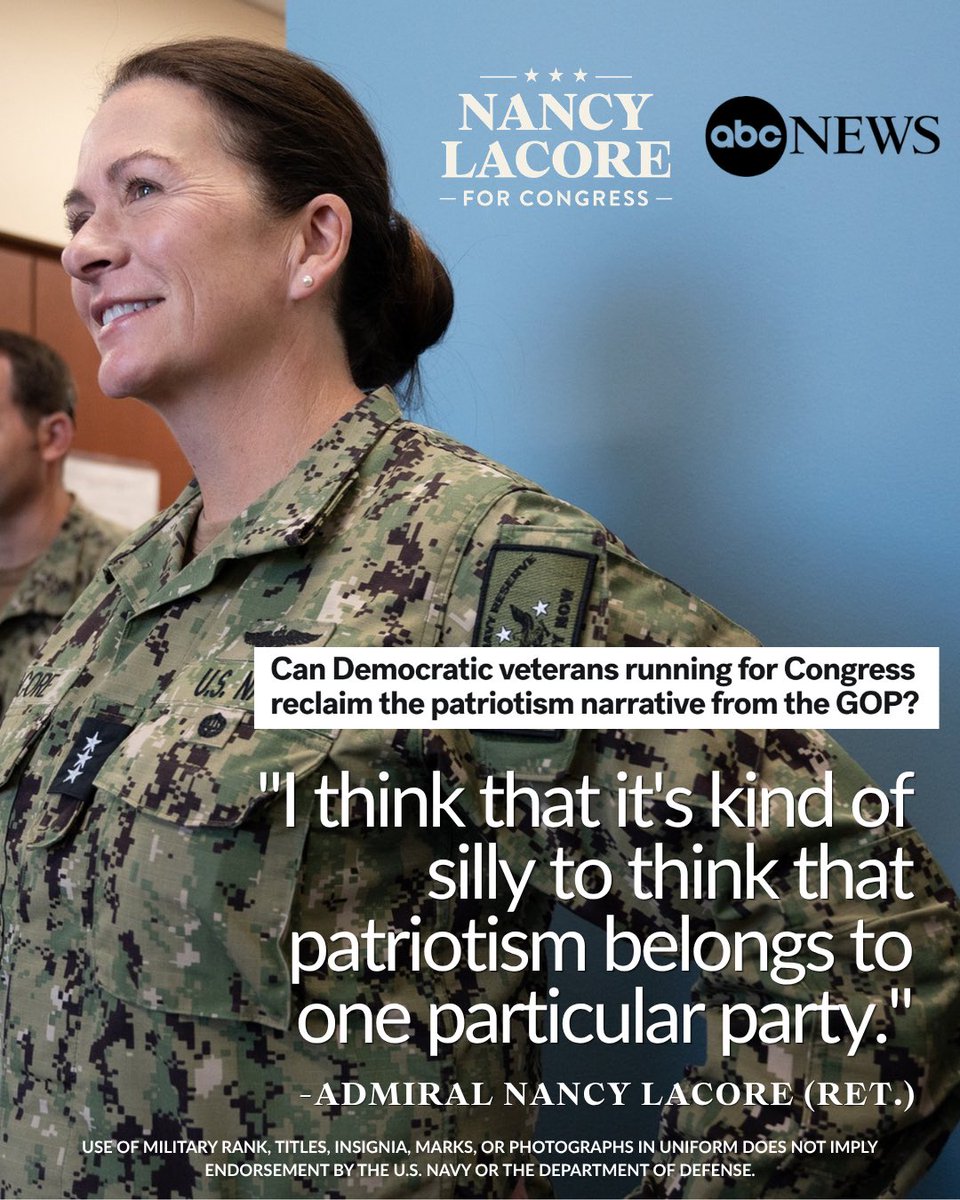 nancylacore's tweet photo. Patriotism is about loving this country enough to serve it, to defend the Constitution, and do the hard work of making America stronger for the next generation.
That’s the kind of patriotism I believe in. https://t.co/kKskBOmBch