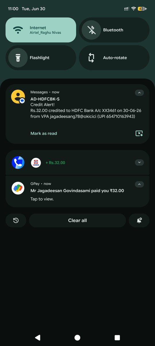 SrenathCena's tweet photo. @RailwaySeva @SalemDRM Thanks for the swift response!! I got the refund of 32 Rupees INR. https://t.co/h9dR6LlgJA