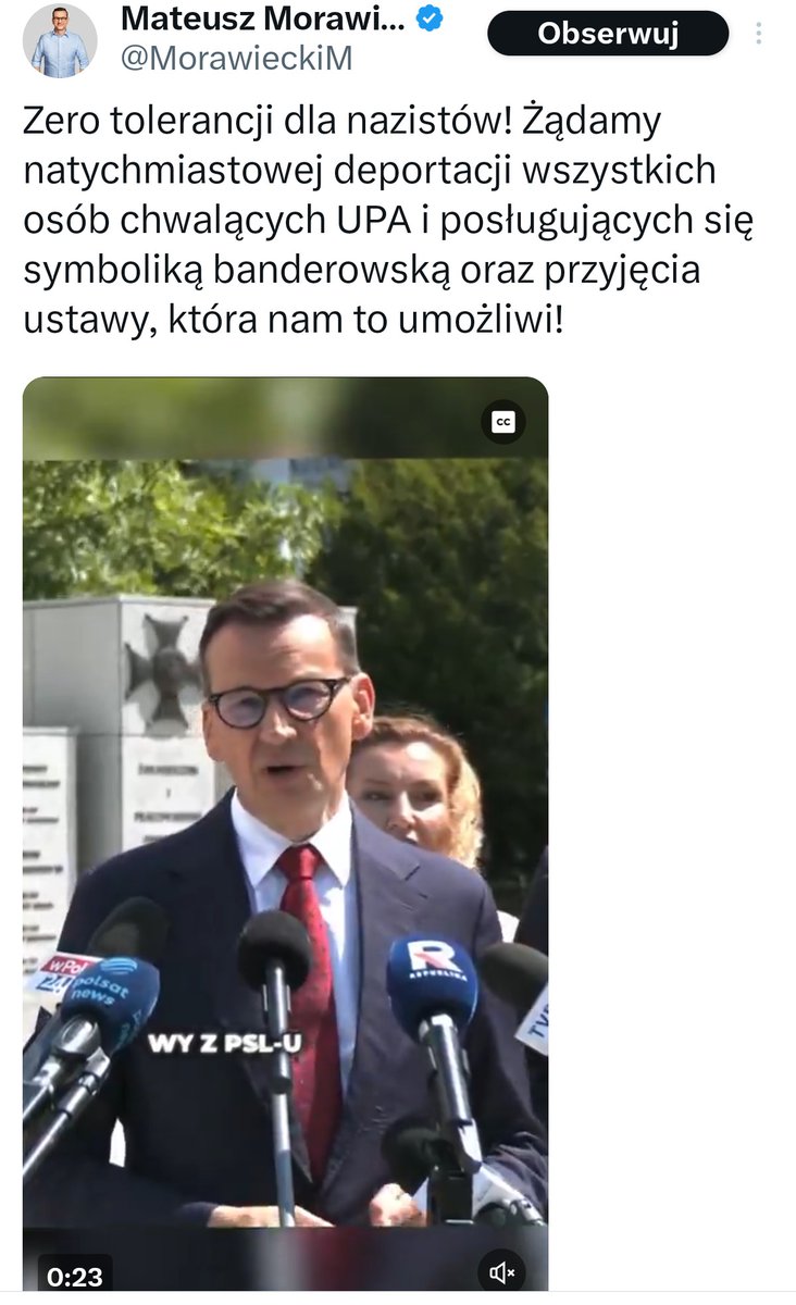DomiGasiorowski's tweet photo. Współczesna prawica cierpi na permanentne rozdwojenie jaźni. Morawiecki powinien sam się wydalić. https://t.co/AE9vl17Tjd