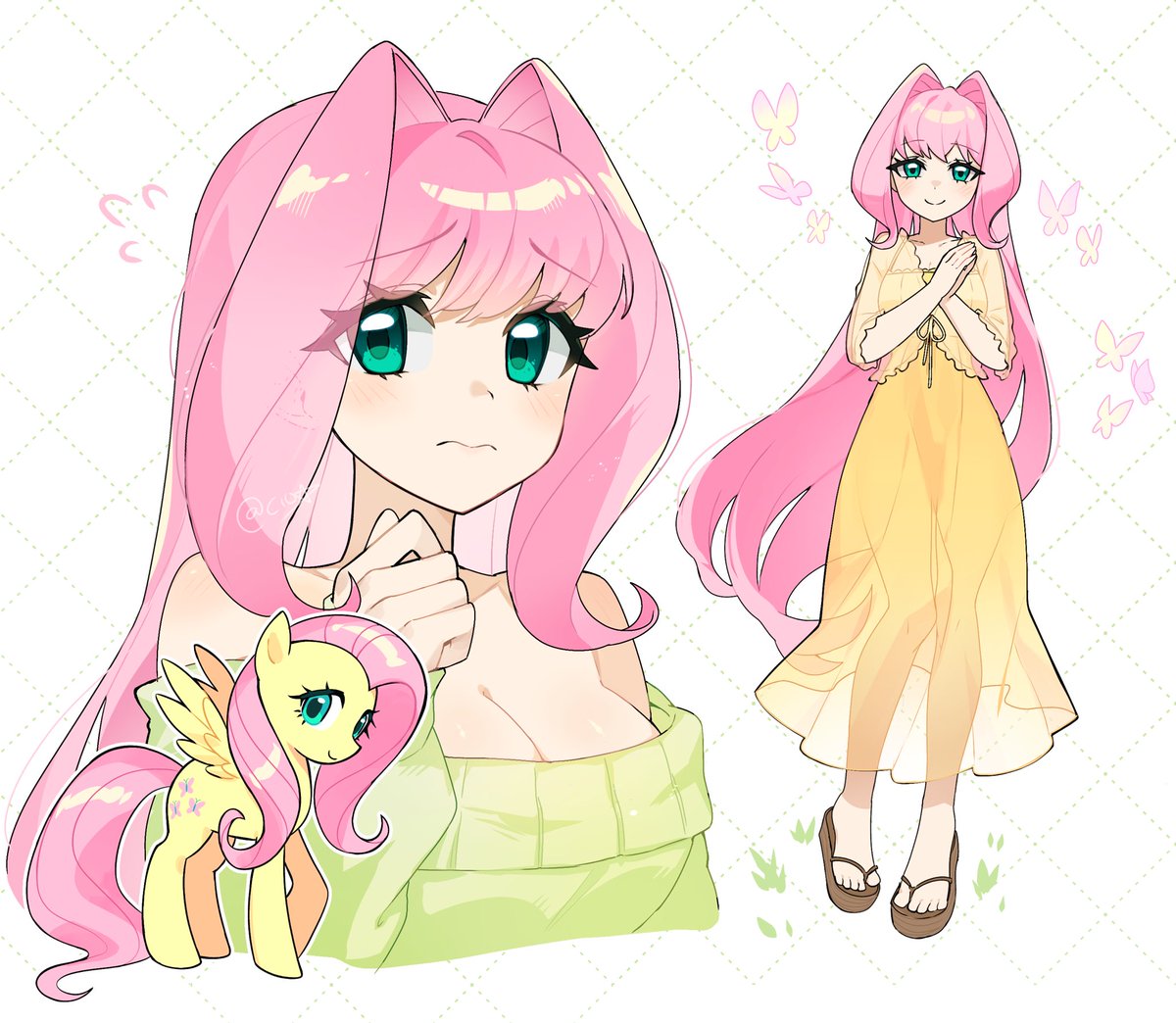 ciosuii's tweet photo. Fluttershy as a human! 🐰💛 https://t.co/wjsUenpvzV