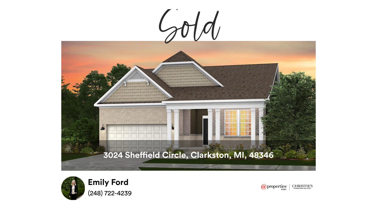 emford79's tweet photo. 🛌 3 🛀 3 🚘 2
📍 3024 Sheffield Circle, Clarkston, MI, 48346

My latest sale on RateMyAgent.
MLS License 6501294606
https://t.co/CuUODjqXed

...
#emilysells #soldbyemilyford #ratemyagent #atpropertiesrealestate https://t.co/fkS1oFAwK5