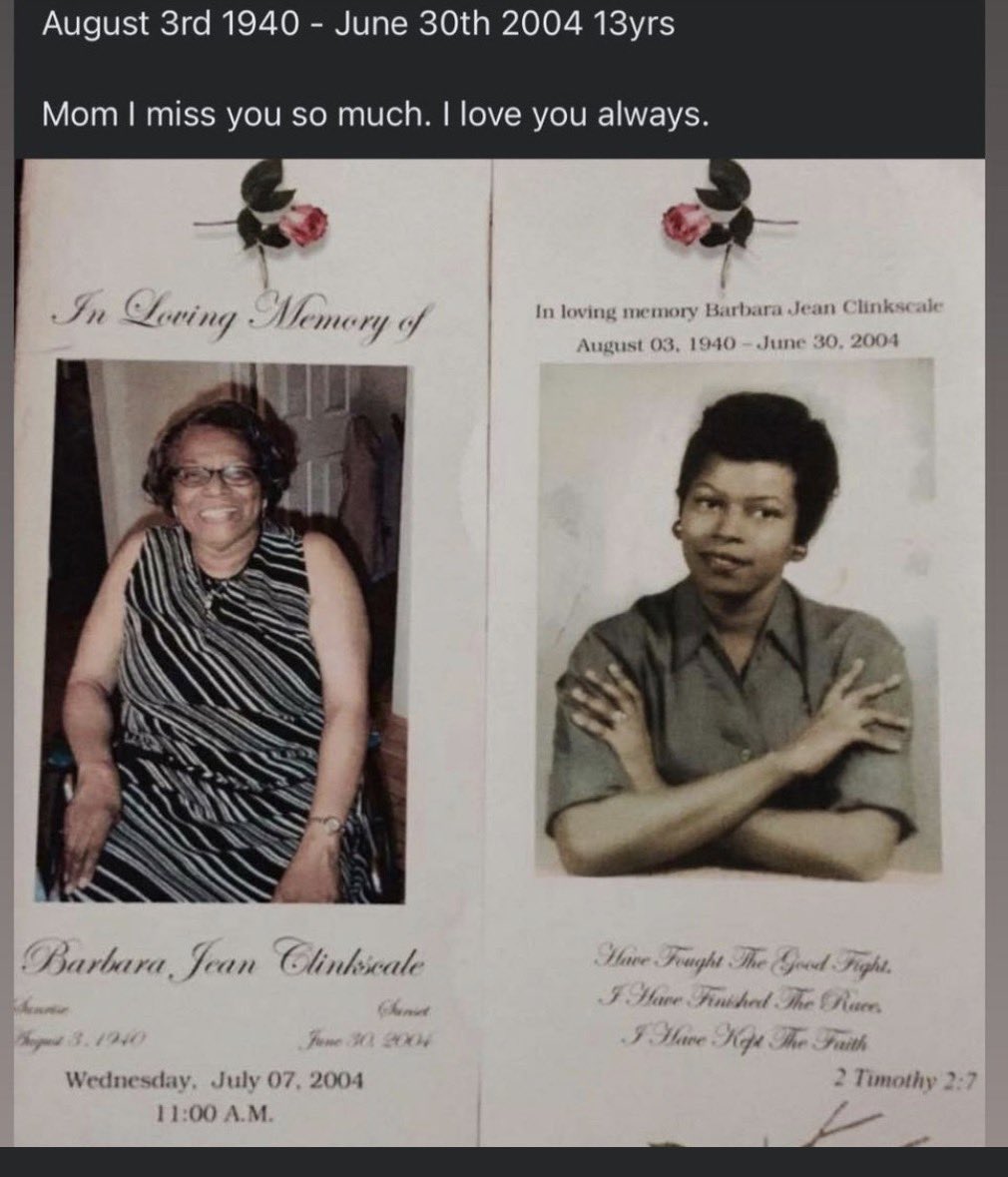 Superman84J's tweet photo. Today marks 22 years that my mom was taken from me. 😢🙏🏽🕊️ I love you mom . https://t.co/mAS3CY0Fyr