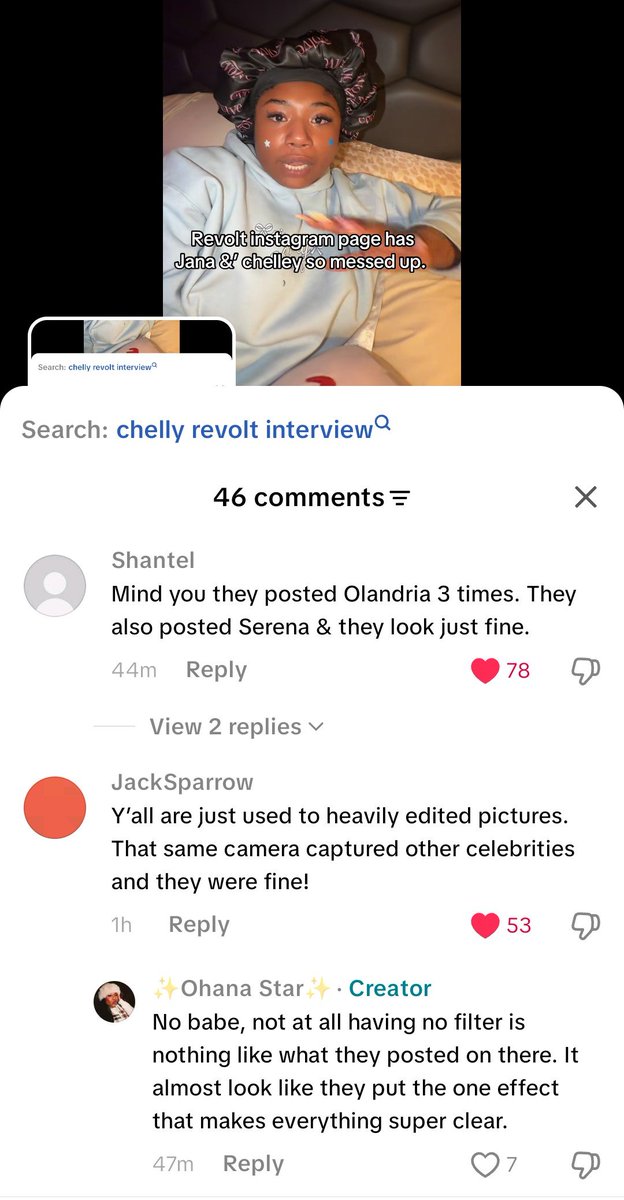 Lovergirly20's tweet photo. The concept of not supporting ur fav at an event, but instead, watching videos of Olandria scrolling through her feed, and geeking bcs a video of said girl came up on her feed because Ola follows Revolt. It was actually the video y'all begged them to delete, dw, we got it https://t.co/fPVAuAD1SM