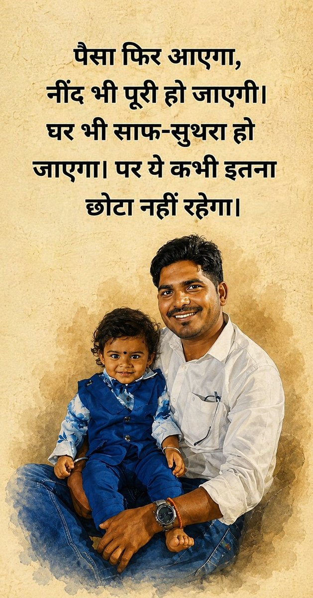 amolnikam15's tweet photo. घर मोठं असण्यापेक्षा, मुलाच्या मिठीत मिळणारं समाधान मोठं असतं...! 🤍#FatherSon #FamilyFirst #Parenting #Life #Love #Memories #Marathi #AaiBaba #Fatherhood 👨👦💙 https://t.co/zyTOKOtIrb
