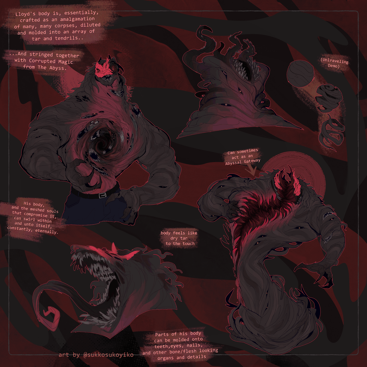 SukkoSukoyiko's tweet photo. tw bodyhorror, tw trypophobia

Updated Lloyd for artfight. Meet a retired middle aged Abyssal Uncle this 2026
#characterdesign https://t.co/f32A8AWXtq