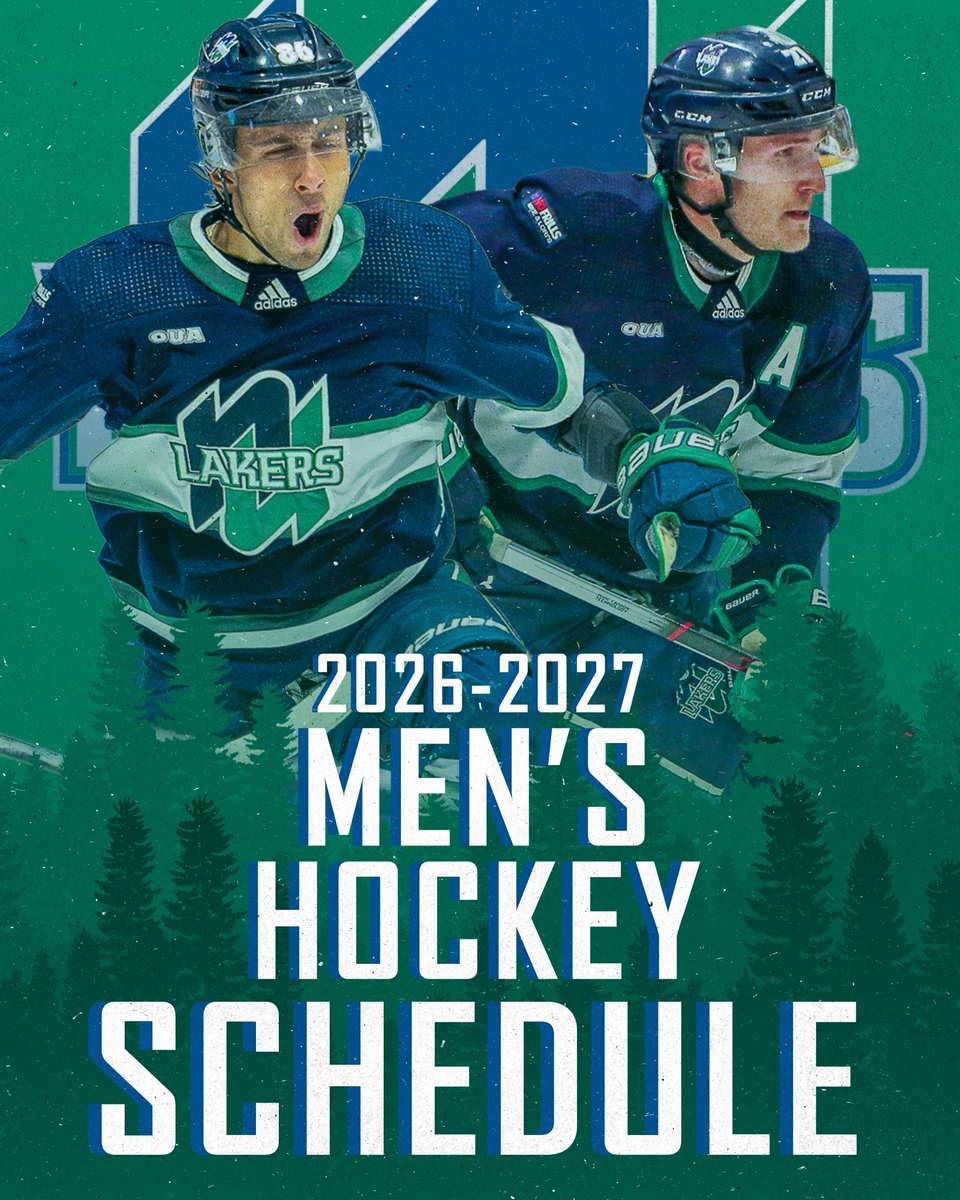 nulakers's tweet photo. 28 games. 1 goal. 🏒

Your 2026-27 Lakers Men's Hockey schedule is here 🗓️

📰 https://t.co/VqDY9XZAh0

#GoLakers | @OUAsport https://t.co/MUblK5XPpY