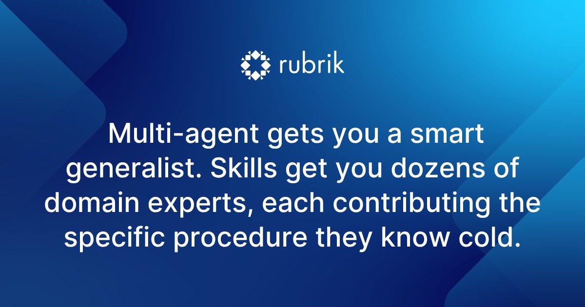 rubrikInc's tweet photo. Rubrik AI is purpose-built. It understands Rubrik's domain. It is grounded in our official documentation and can act on a customer's Rubrik-managed environment through the same APIs and permissions that power the UI they already use. 

Here's how we built it: https://t.co/CxbEcbIZWH