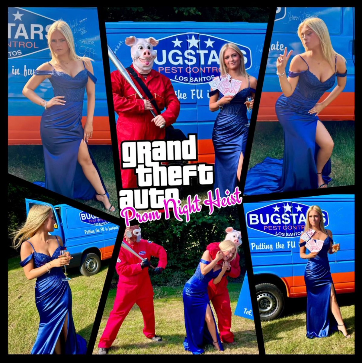 CGHchannel's tweet photo. A GTA fan recently went to prom in style. She decided to go with the GTA Bugstar Van approach. You may have seen this van up and down the country and at a few comic cons over the past year - This is owned by Instagram user Bu52tar https://t.co/JYitiUMoQd
