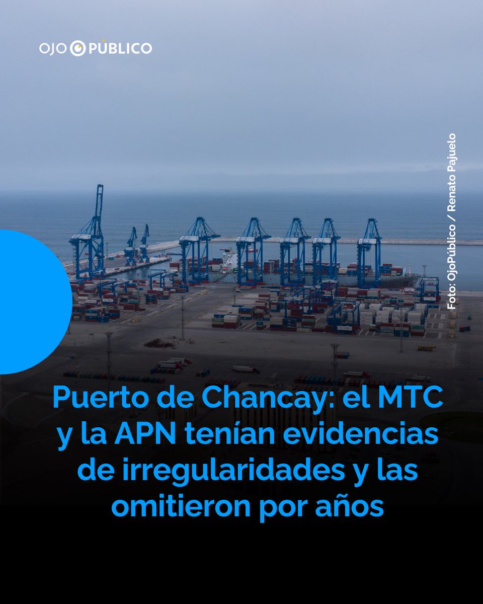 Ojo_Publico's tweet photo. 🚨@ContraloriaPeru revela que funcionarios de la @APN_PuertosPeru y @MTC_GobPeru tenían evidencias de irregularidades en el túnel, geotubos y un trasvase de arena en el #MegapuertoChancay y las omitieron por años.

✍️ @Gloriaziegler

👉 https://t.co/LUcE8ZlClH👈 https://t.co/5jFzzkgNC2