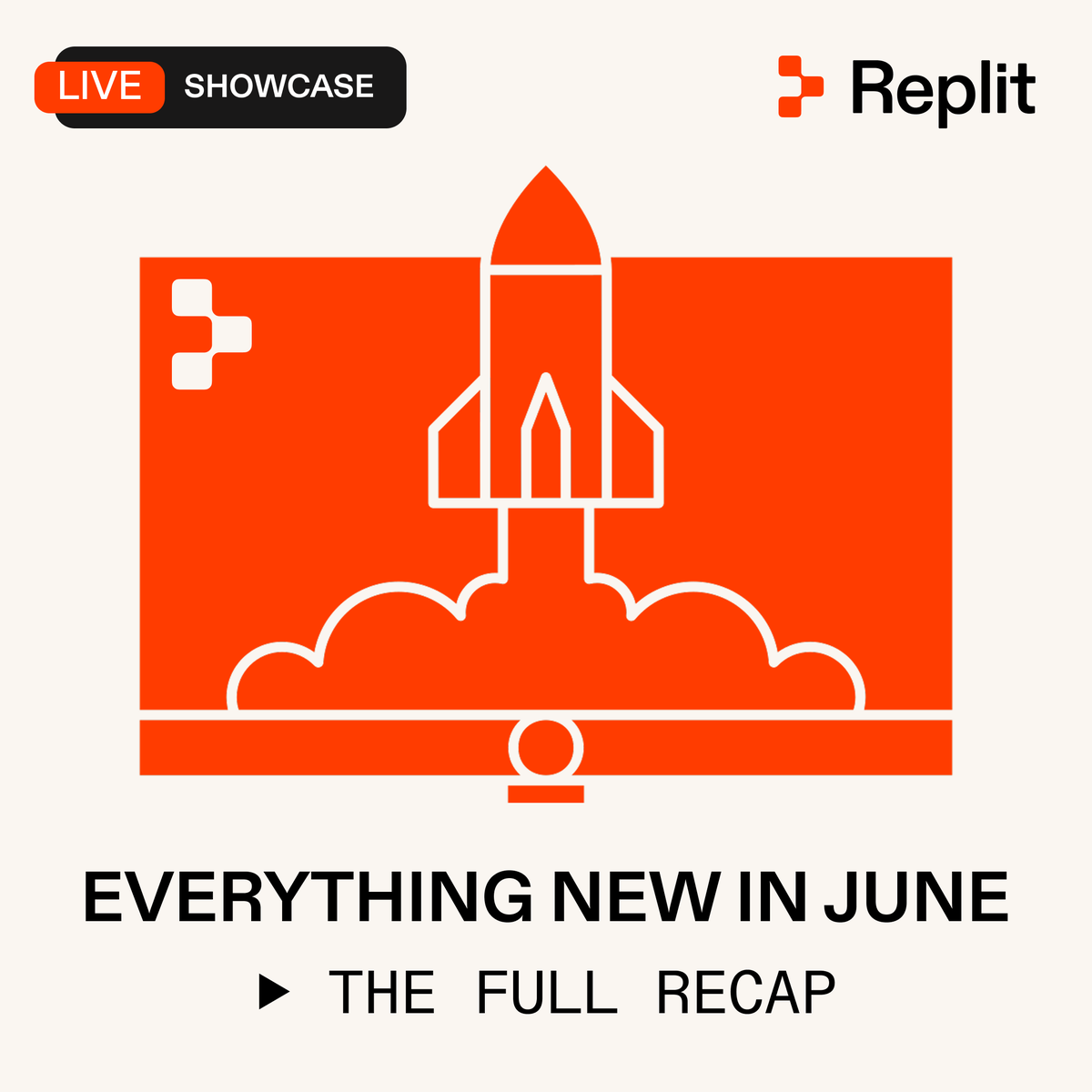 MannyBernabe's tweet photo. SEO Agent. Security Agent. Design in Claude. Replit Desktop. Shopify on Replit. Skills + Custom Instructions. 450+ integrations. Package Firewall. And more! ✨

All shipped in June! 🤯 

And there's a good chance you missed a few. So this Thursday we're recapping everything new from the month, LIVE.

Tell us what you shipped, what you loved, and what broke. Bring your hot takes.

Plus This Week in Replit and live Q&A throughout.

📆 Thu, July 2 · 9AM PT / 12PM ET
📺 Live on YouTube, LinkedIn, and X

RSVP: https://t.co/W02qTdMQvs